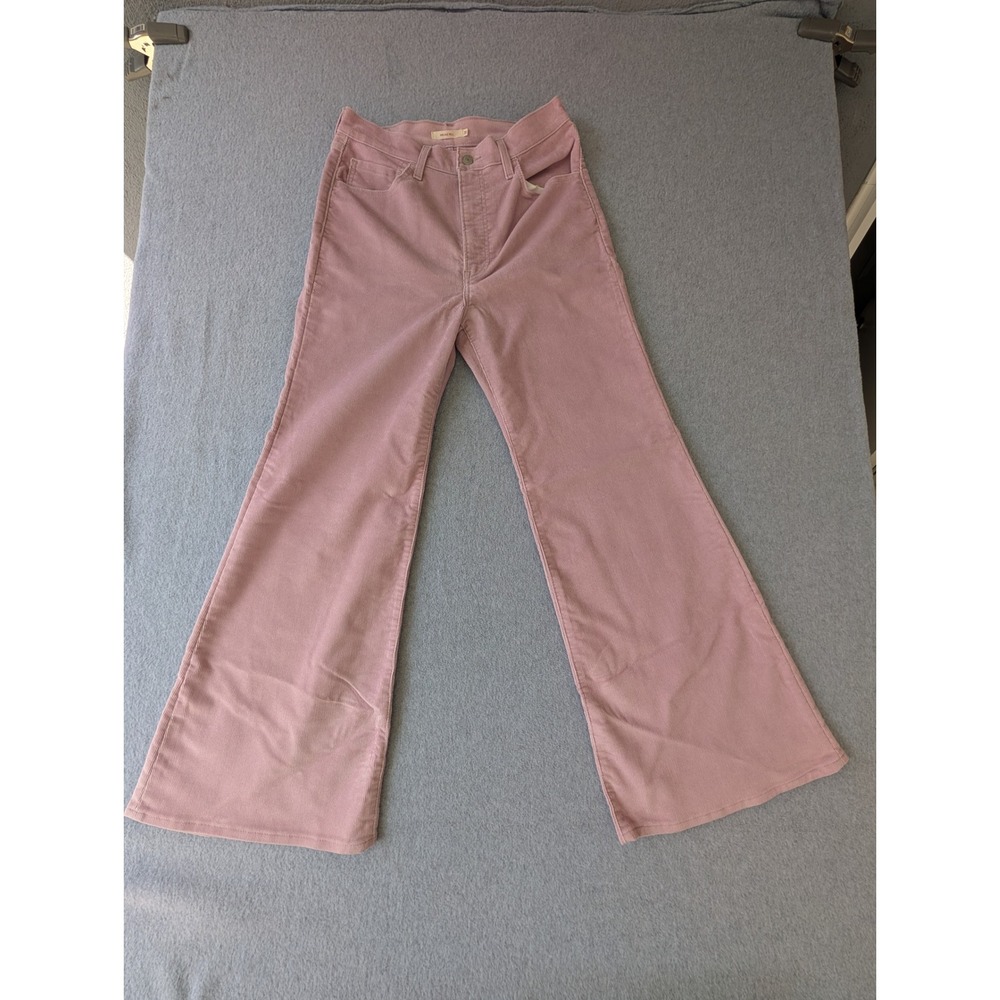 Levis Pants Ribcage Bell Corduroy High Rise Flare Pink 31